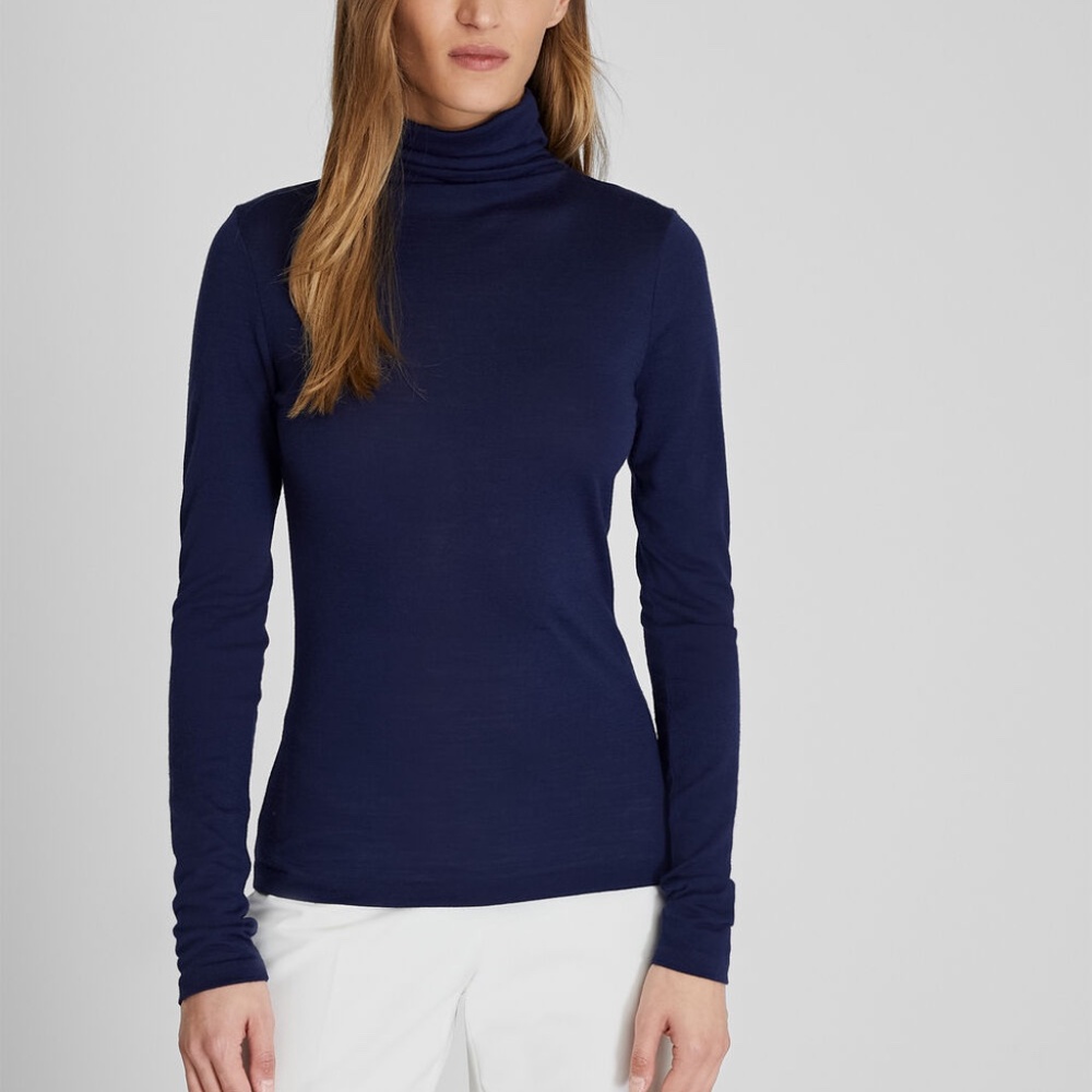 Julianna Wool Blend Turtleneck - Brand New - NEVER WORN - Navy